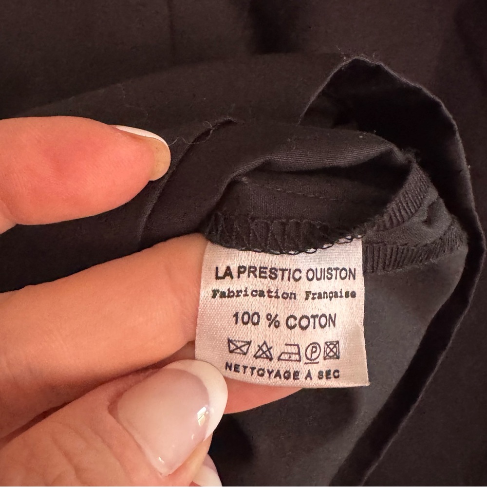 La Prestic Ouiston Paris Strapless Black Cotton Dress with Built-In Corset Sz S - Picture 12 of 13